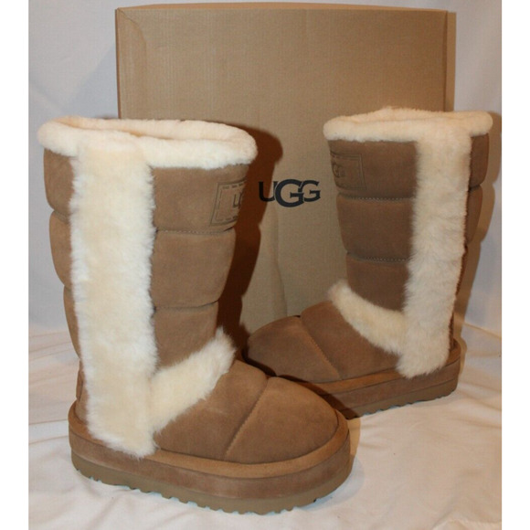 UGG CLASSIC CHILLAPEAK TALL CHESTNUT SUEDE WOMEN'S BOOTS‎ NIB - Picture 1 of 11